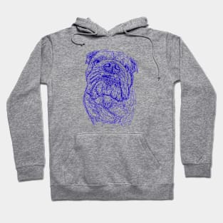 Bulldog dog scribble art Hoodie